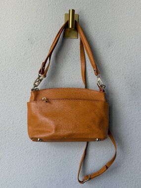 Divina Firenze Lilla Leather Light Orange Crossbody Bag